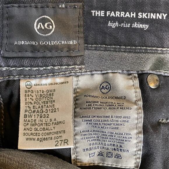 AG Adriano Goldschmied Farrah High Rise Skinny Jeans in Grey Mist, size 27 - Picture 4 of 4